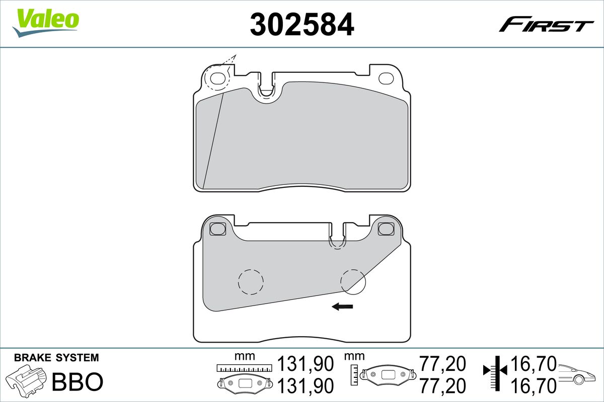 Placute frana VALEO 302584